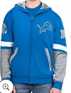 NFL Detroit Lions Officially Licensed Blue & Gray Adult XL Hoodie New With Tags